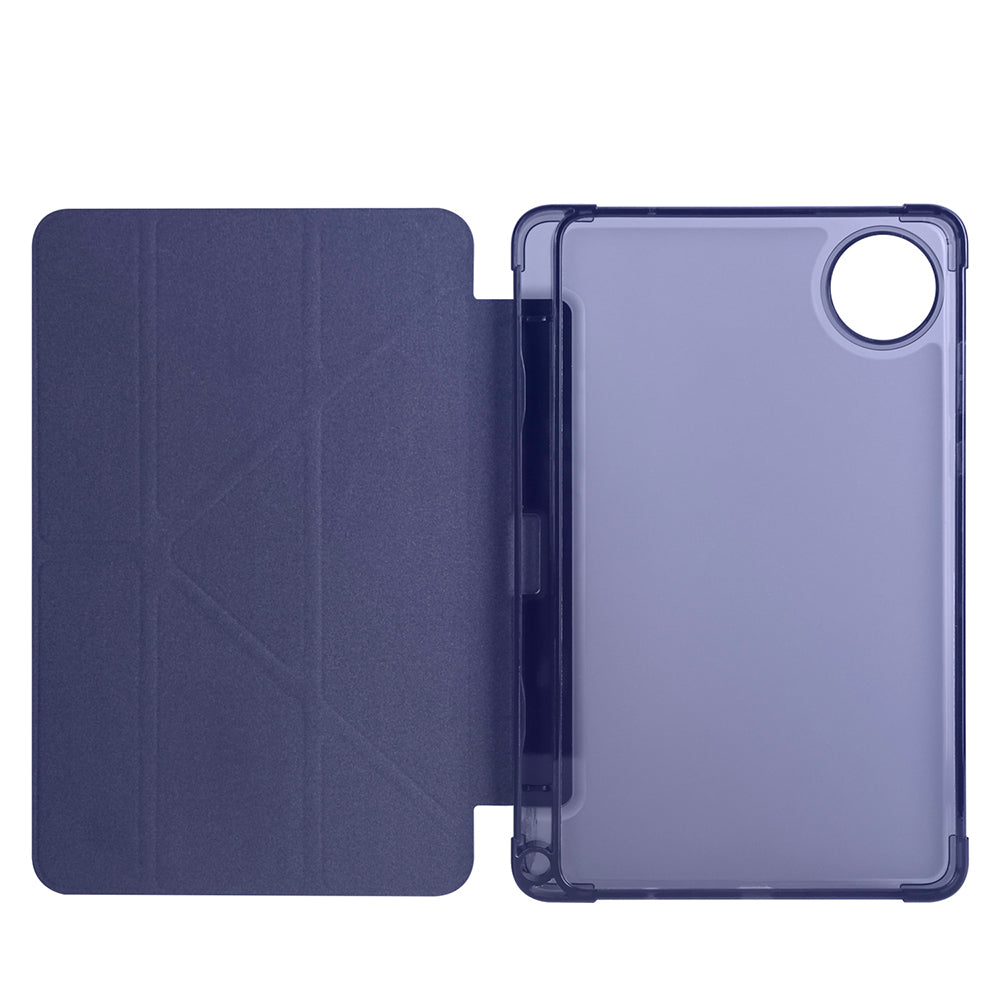 Xiaomi Redmi Pad SE 8.7 Kılıf Zore Tri Folding Kalem Bölmeli Standlı Kılıf Mavi
