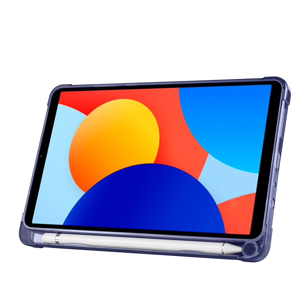 Xiaomi Redmi Pad SE 8.7 Kılıf Zore Tri Folding Kalem Bölmeli Standlı Kılıf Gri