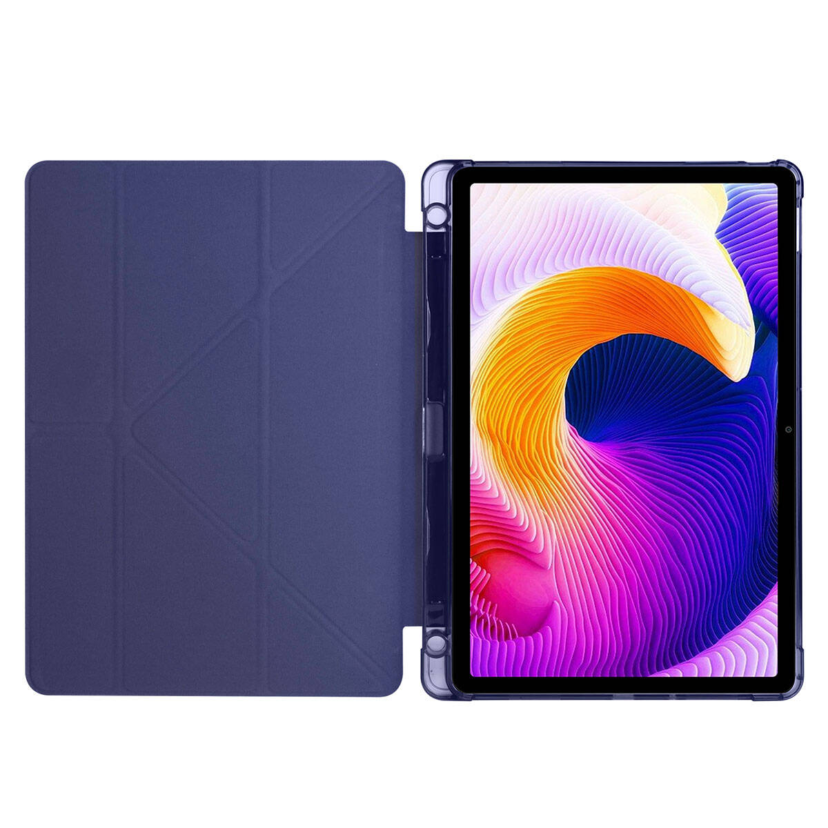 Xiaomi Redmi Pad SE Kılıf Zore Tri Folding Kalem Bölmeli Standlı Kılıf Kırmızı