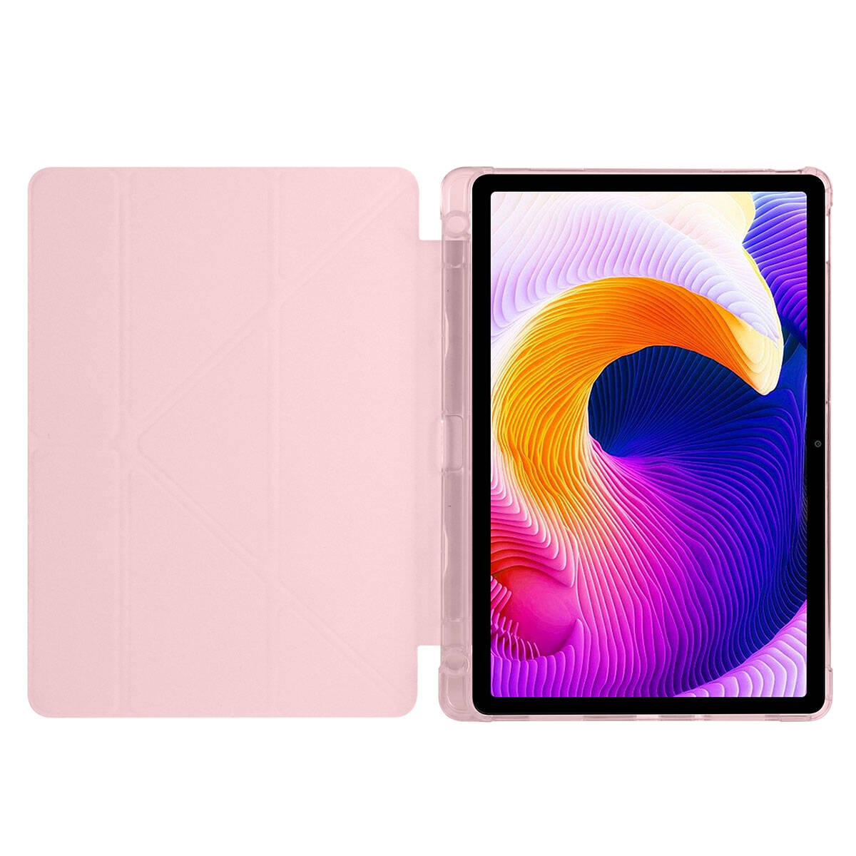 Xiaomi Redmi Pad SE Kılıf Zore Tri Folding Kalem Bölmeli Standlı Kılıf Lacivert