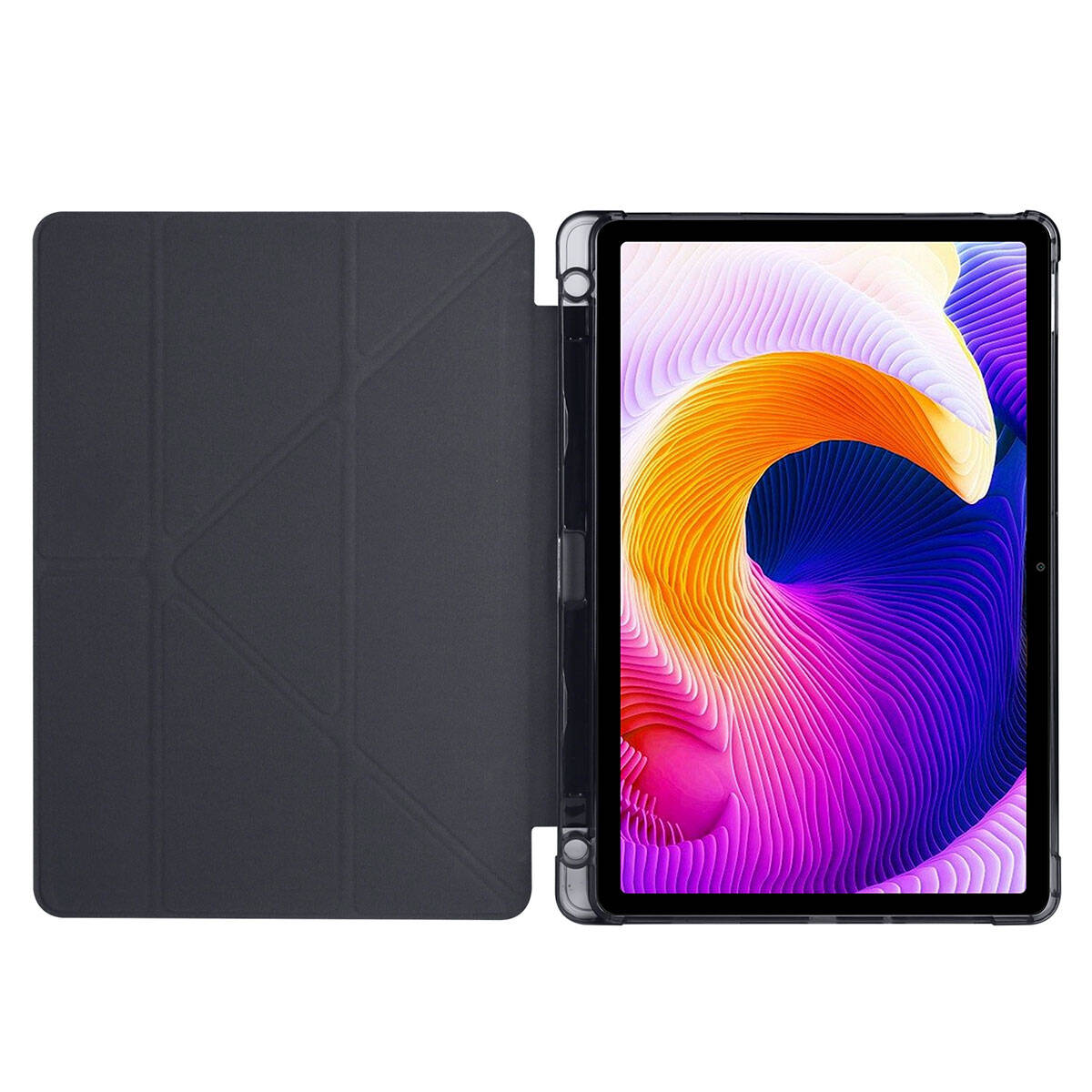 Xiaomi Redmi Pad SE Kılıf Zore Tri Folding Kalem Bölmeli Standlı Kılıf Mor