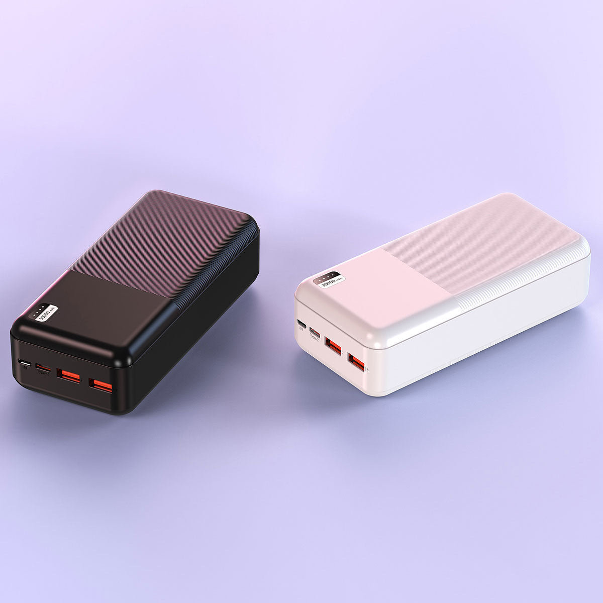 Xipin PX723 Hızlı Şarj Özellikli LED Işık Göstergeli Dual USB Taşınabilir Powerbank 30000mAh Siyah