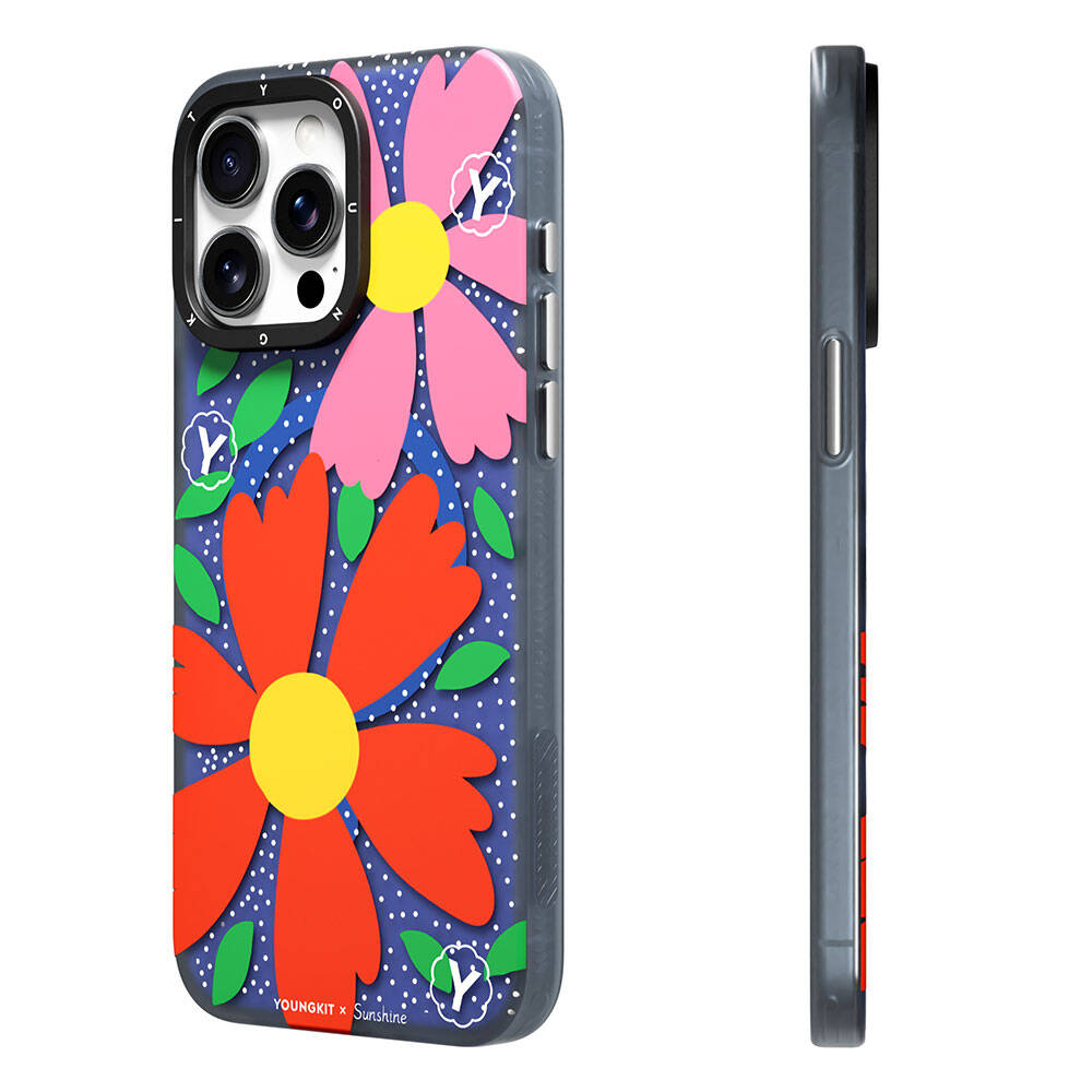Apple iPhone 15 Pro Max Kılıf Magsafe Şarj Özellikli Sunshine Tasarımlı Youngkit Colorful Serisi Kapak Kırmızı