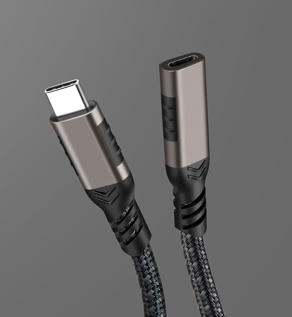 Zore Extension USB3.2 Type-C PD Uzatma Kablosu 100W 20Gbps 4K@60Hz 0.2 Metre Siyah